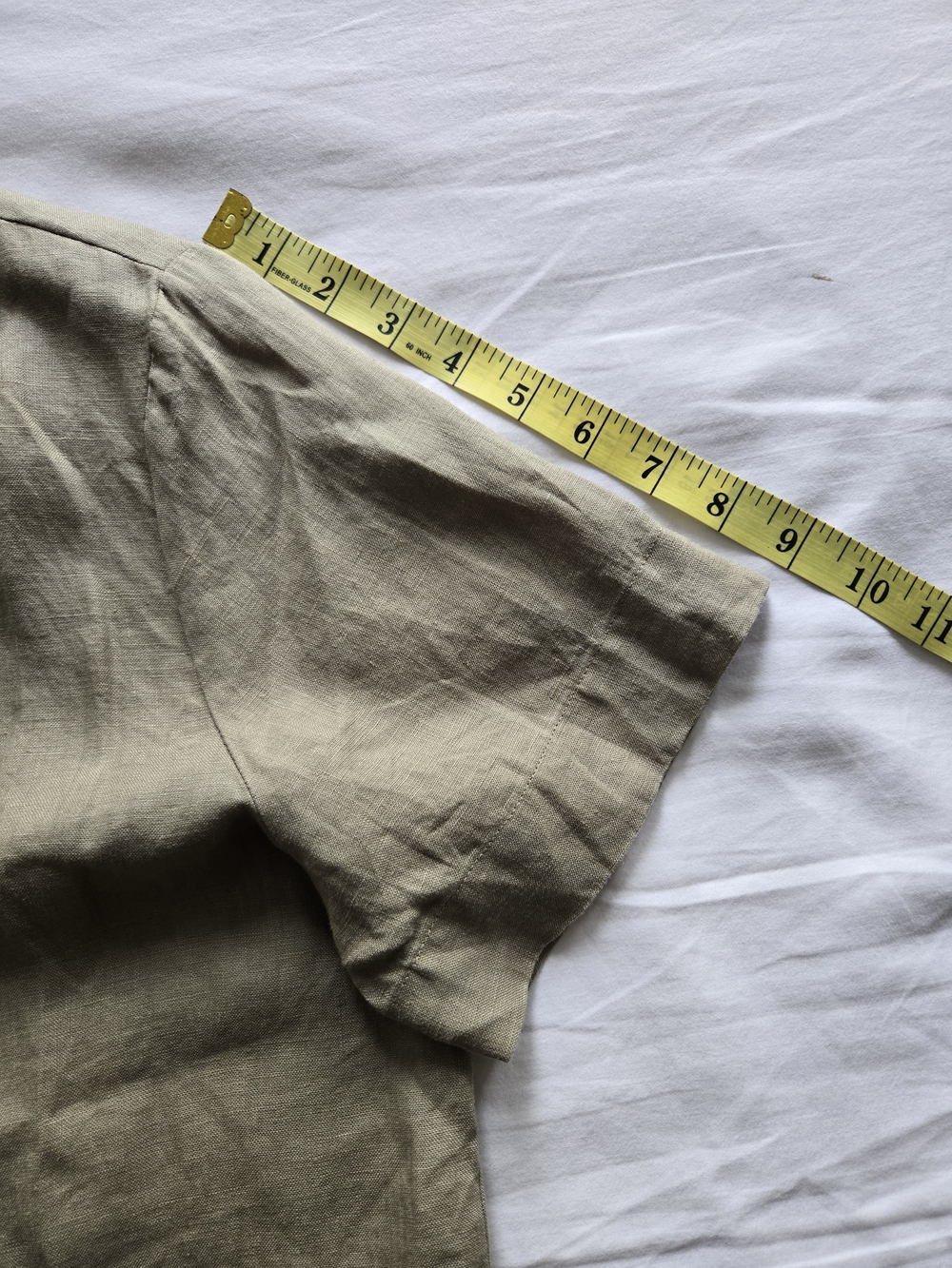 Quince 100% European Flax Linen Short Sleeve Shirt Olive Green Small CMA01 - Picture 15 of 15